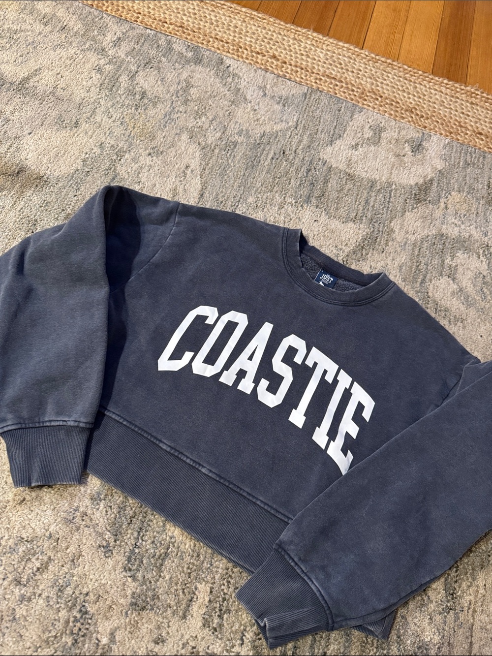 NWOT  Navy Crewneck Sweatshirt with White 'COASTIE' Print ❤️❤️❤️